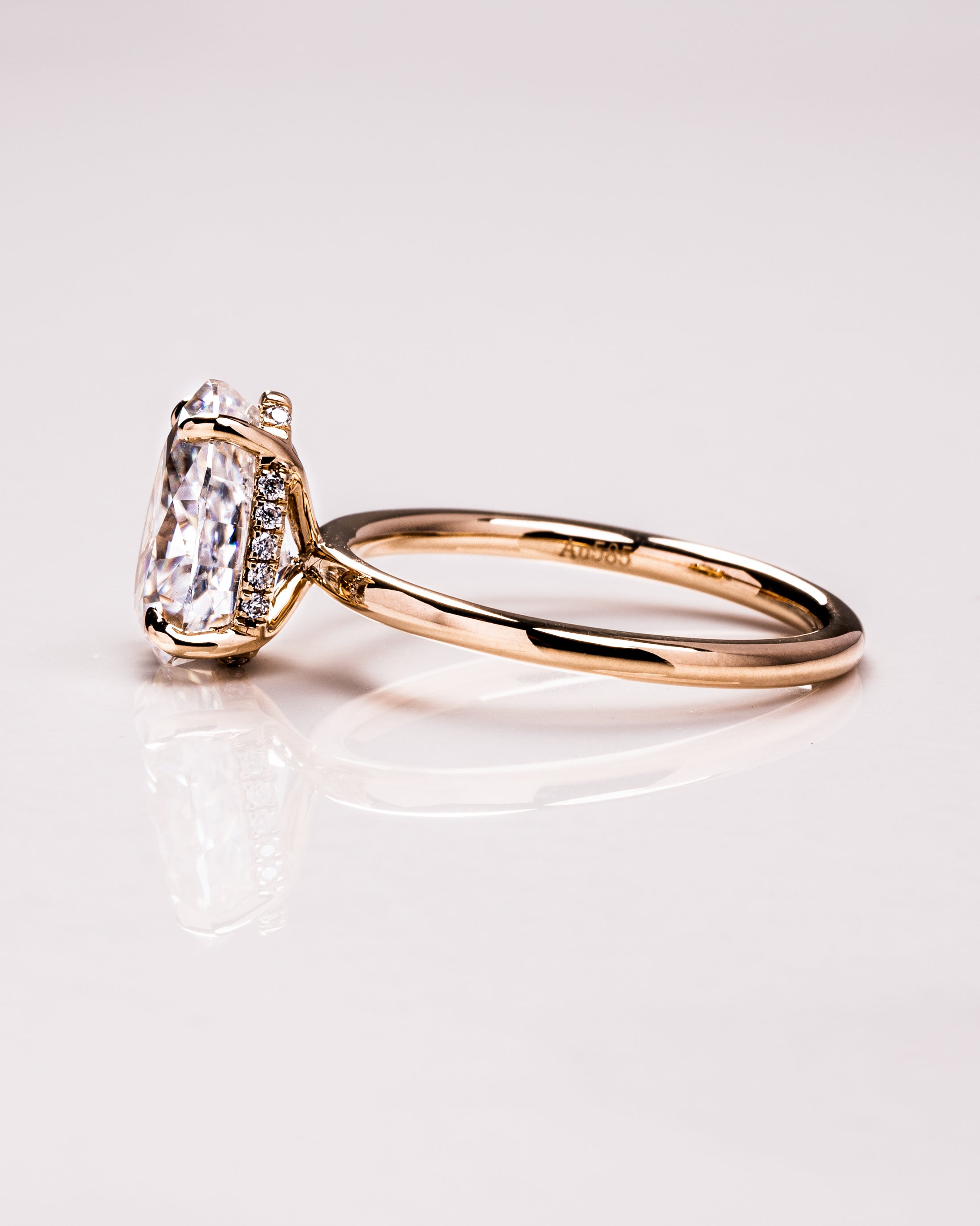 1.09 - 3.09 CT Pear F/VS1 CVD Diamond Hidden Halo Engagement Ring - Camila Brown