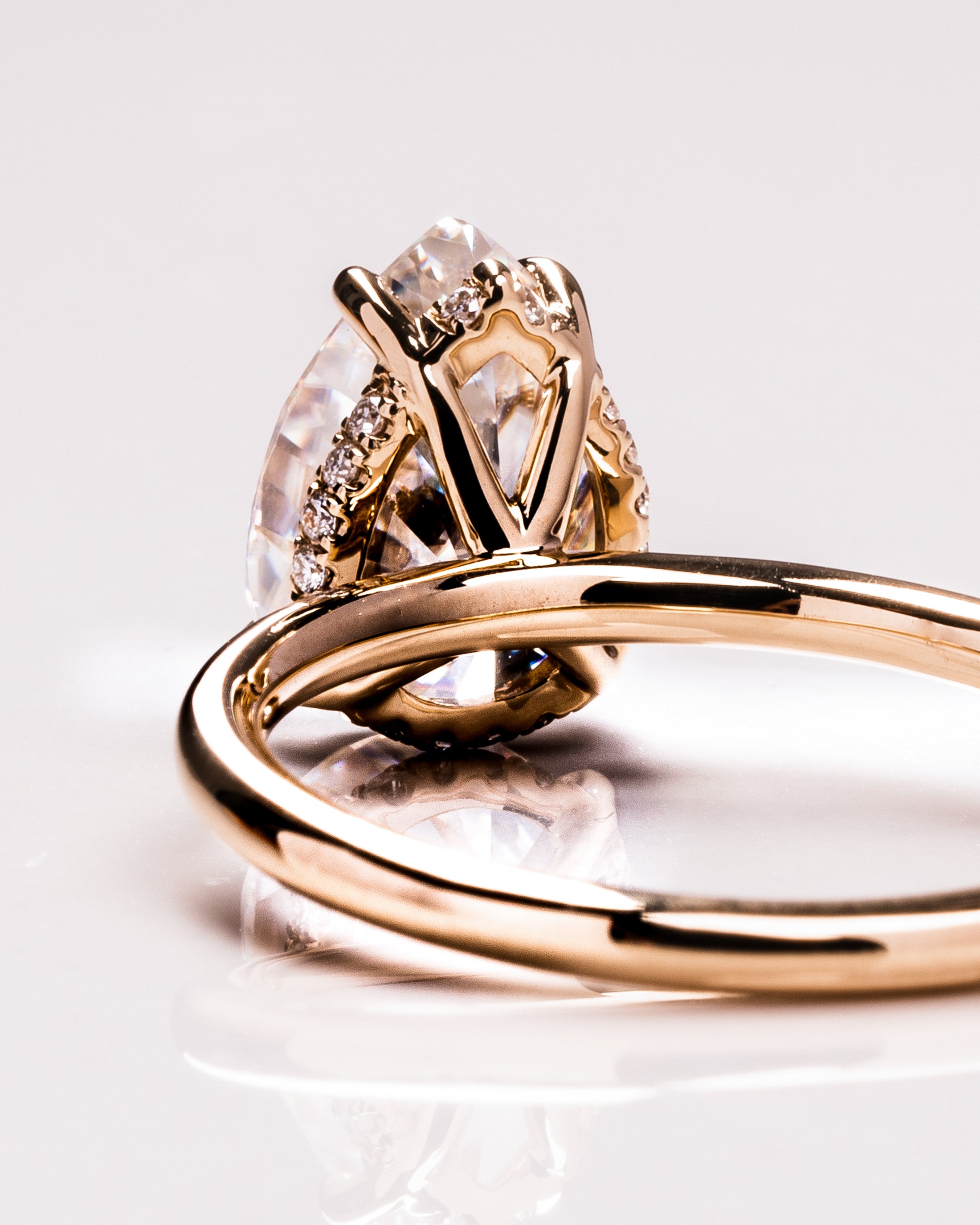 1.09 - 3.09 CT Pear F/VS1 CVD Diamond Hidden Halo Engagement Ring - Camila Brown