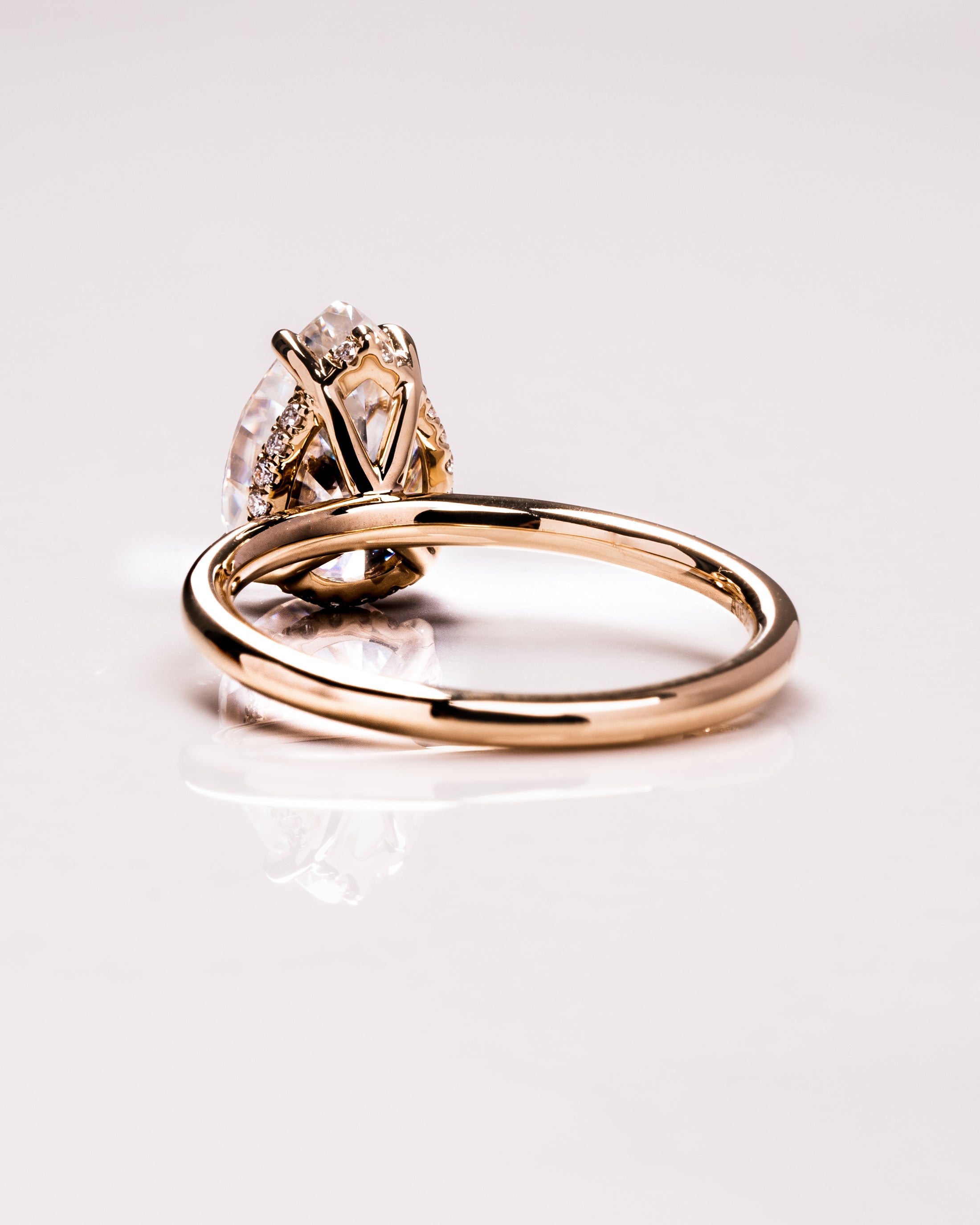 1.09 - 3.09 CT Pear F/VS1 CVD Diamond Hidden Halo Engagement Ring - Camila Brown