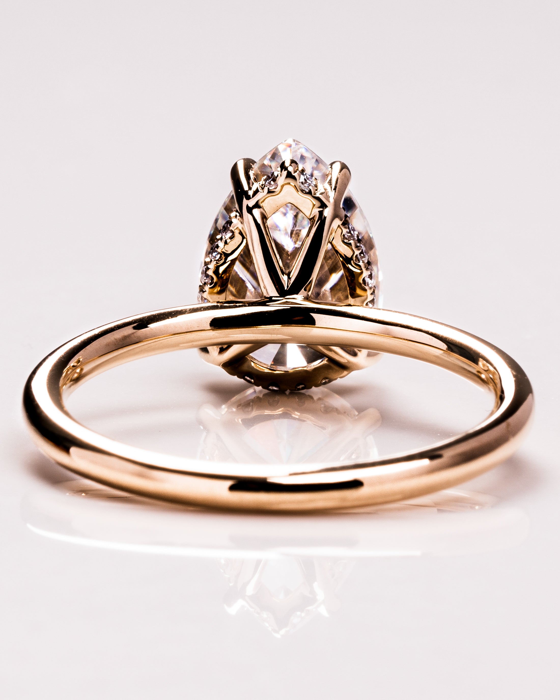 1.09 - 3.09 CT Pear F/VS1 CVD Diamond Hidden Halo Engagement Ring - Camila Brown