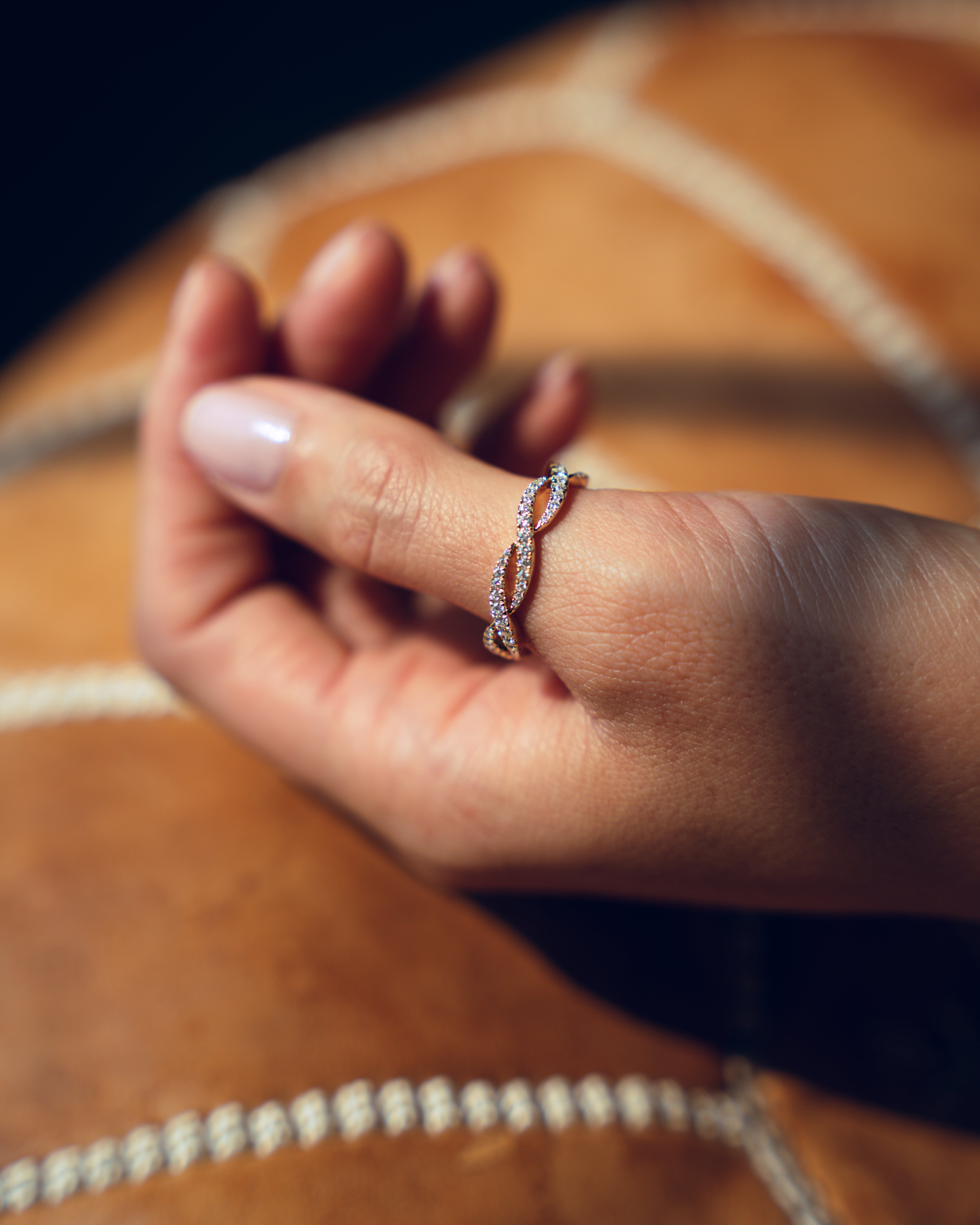 0.54 TCW Round CVD Diamond Twisted Wedding Band - Camila Brown