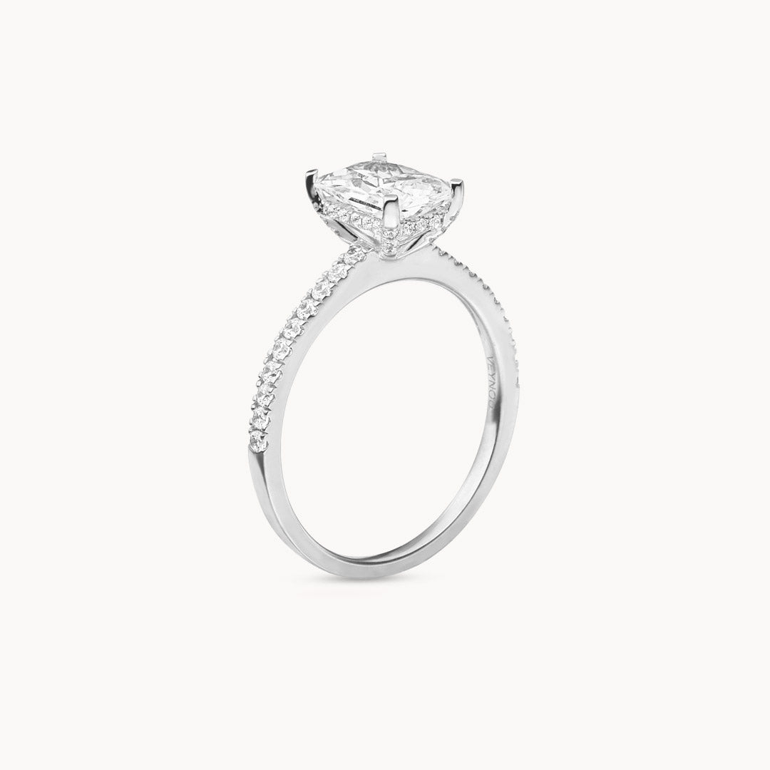 1.50 CT Radiant Cut F/VS1 CVD Diamond Pave Setting Engagement Ring - Camila Brown