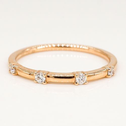 0.12 TCW Round CVD Diamond Dainty Wedding Band - Camila Brown