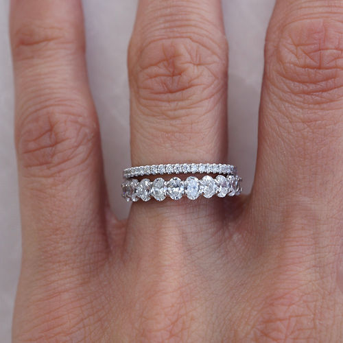 1.62 TCW Oval CVD Diamond Half Eternity Wedding Band - Camila Brown