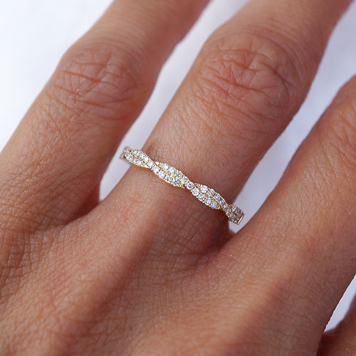 0.20 TCW Round CVD Diamond Twisted Wedding Band - Camila Brown