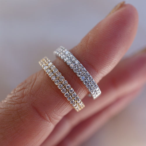 0.60 TCW Round CVD Diamond Double Row Wedding Band - Camila Brown
