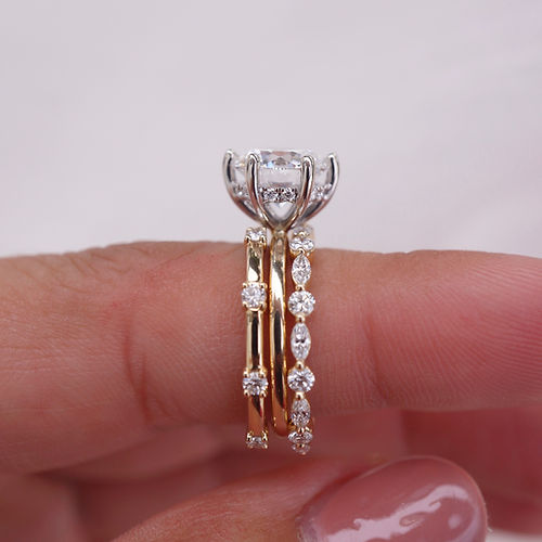 0.12 TCW Round CVD Diamond Dainty Wedding Band - Camila Brown