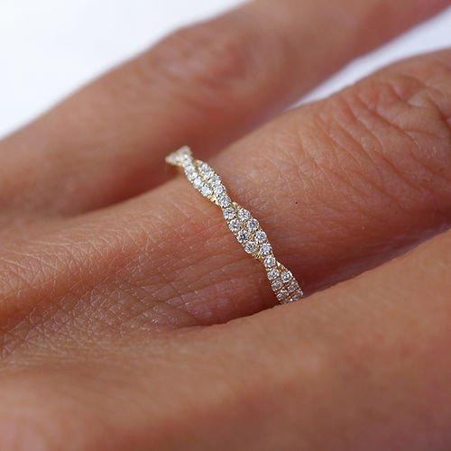 0.20 TCW Round CVD Diamond Twisted Wedding Band - Camila Brown