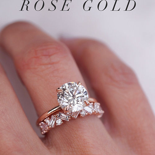 0.62 TCW Baguette & Round CVD Diamond Cluster Wedding Band - Camila Brown