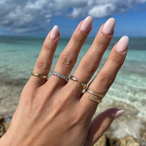 1.62 TCW Oval CVD Diamond Half Eternity Wedding Band - Camila Brown