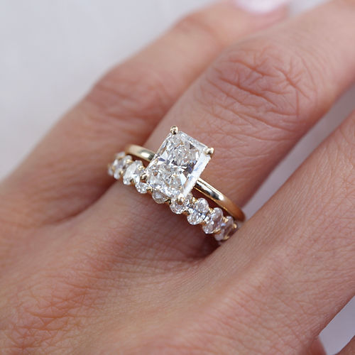 1.62 TCW Oval CVD Diamond Half Eternity Wedding Band - Camila Brown