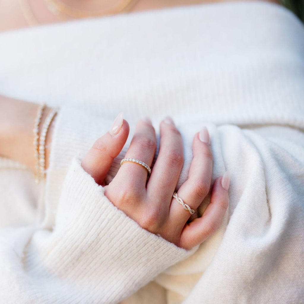 0.22 TCW Round CVD Diamond Twisted Wedding Band - Camila Brown