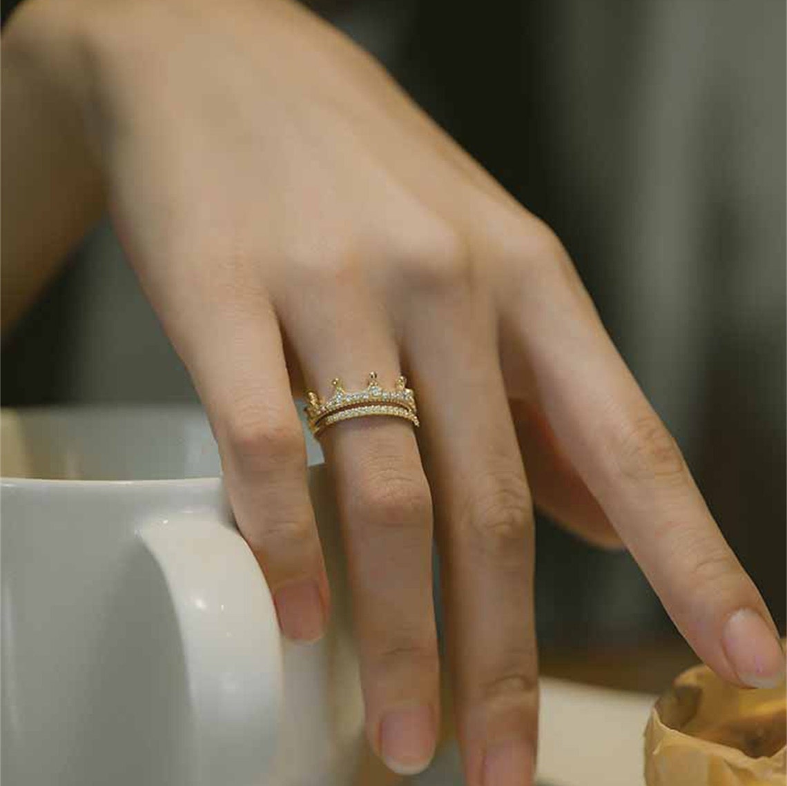 0.30 TCW Round CVD Diamond Crown Wedding Band - Camila Brown