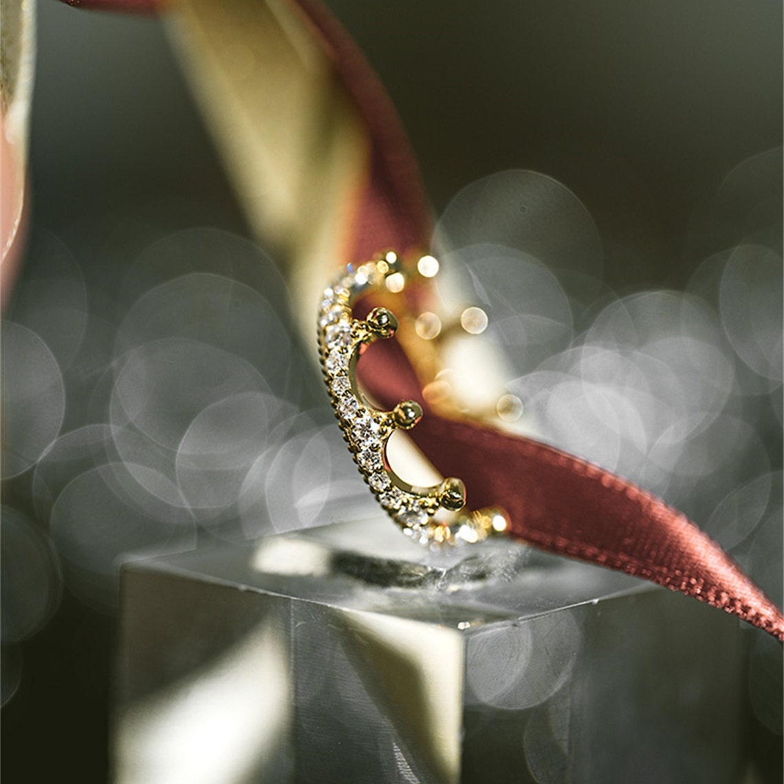 0.30 TCW Round CVD Diamond Crown Wedding Band - Camila Brown