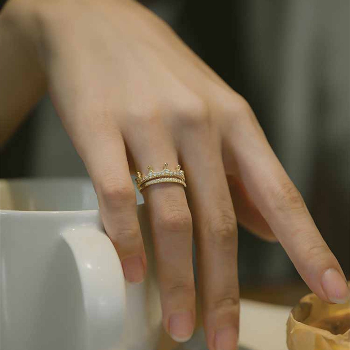 0.30 TCW Round CVD Diamond Crown Wedding Band - Camila Brown