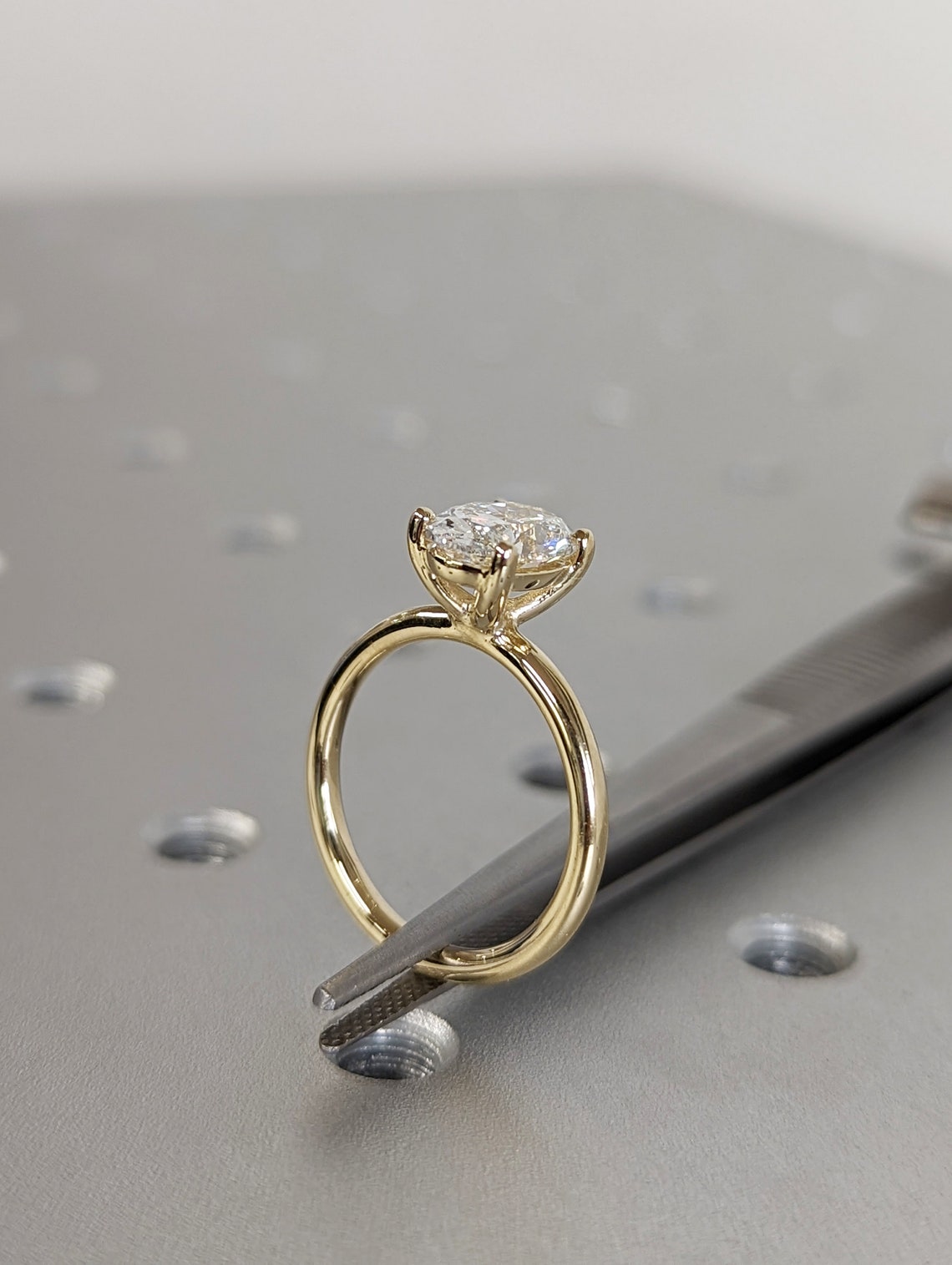 1.50 CT Oval F/VS1 CVD Diamond Solitaire Engagement Ring - Camila Brown