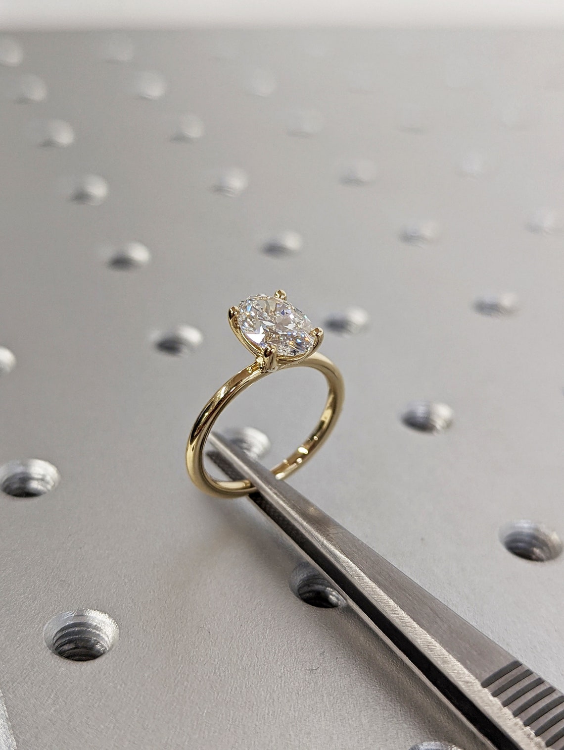 1.50 CT Oval F/VS1 CVD Diamond Solitaire Engagement Ring - Camila Brown