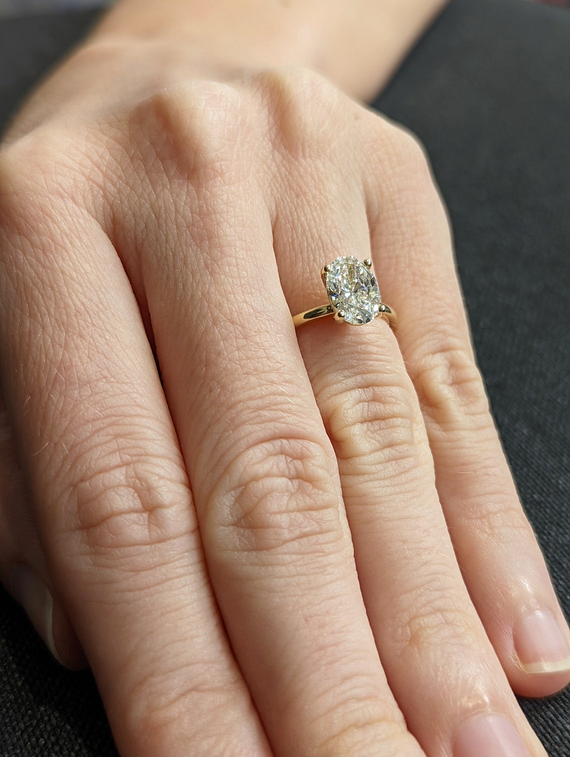 1.50 CT Oval F/VS1 CVD Diamond Solitaire Engagement Ring - Camila Brown