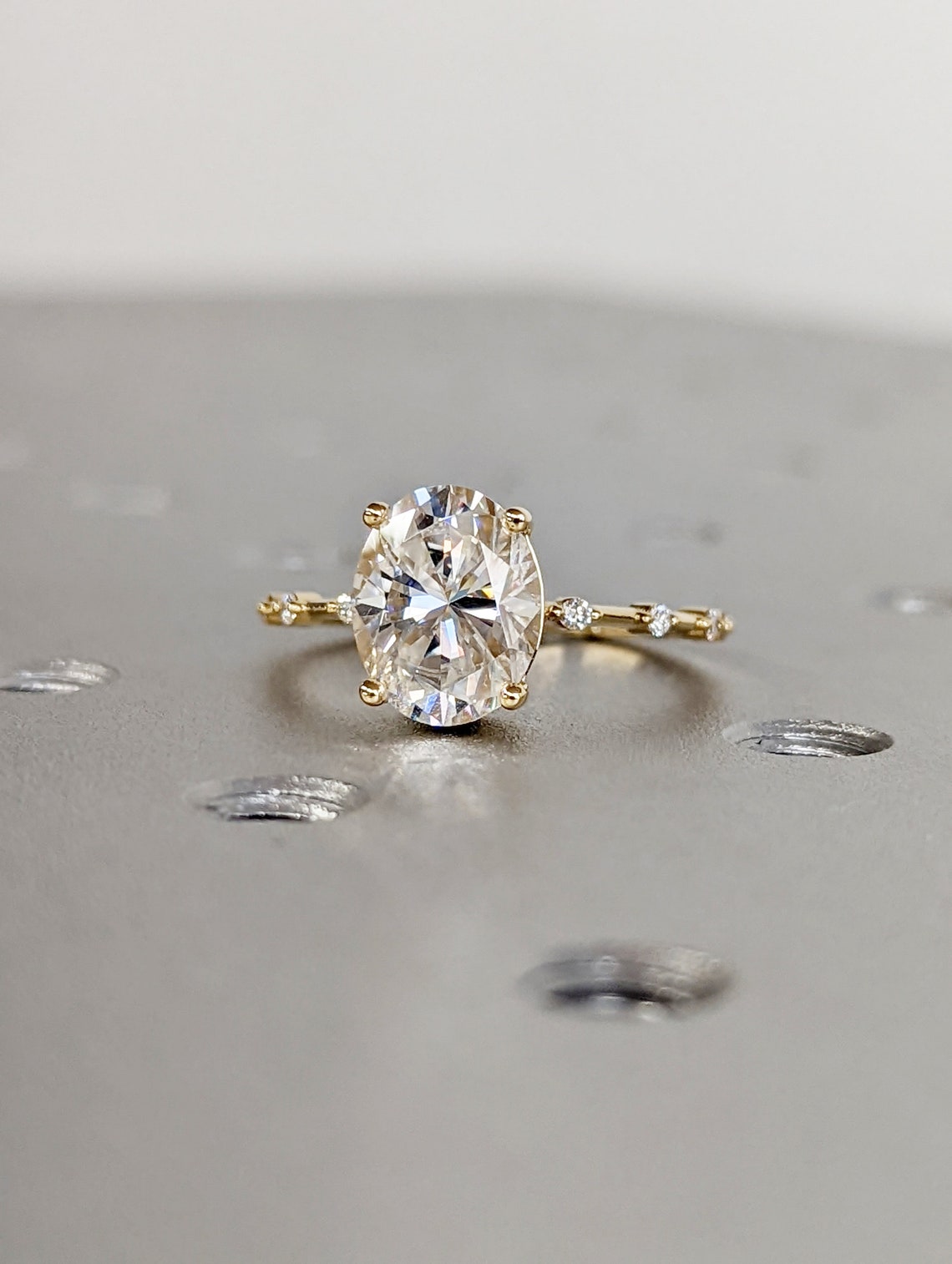 1.50-3.50 CT Oval G/VS2 CVD Diamond Dainty Engagement Ring - Camila Brown
