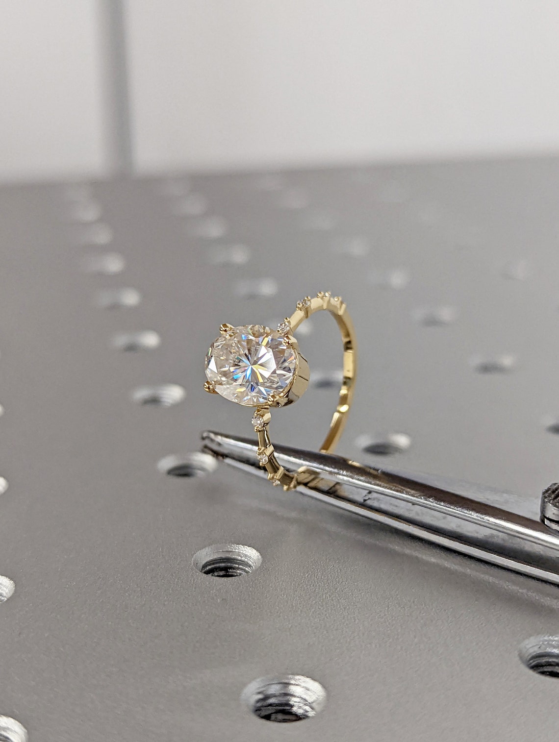 1.50-3.50 CT Oval G/VS2 CVD Diamond Dainty Engagement Ring - Camila Brown