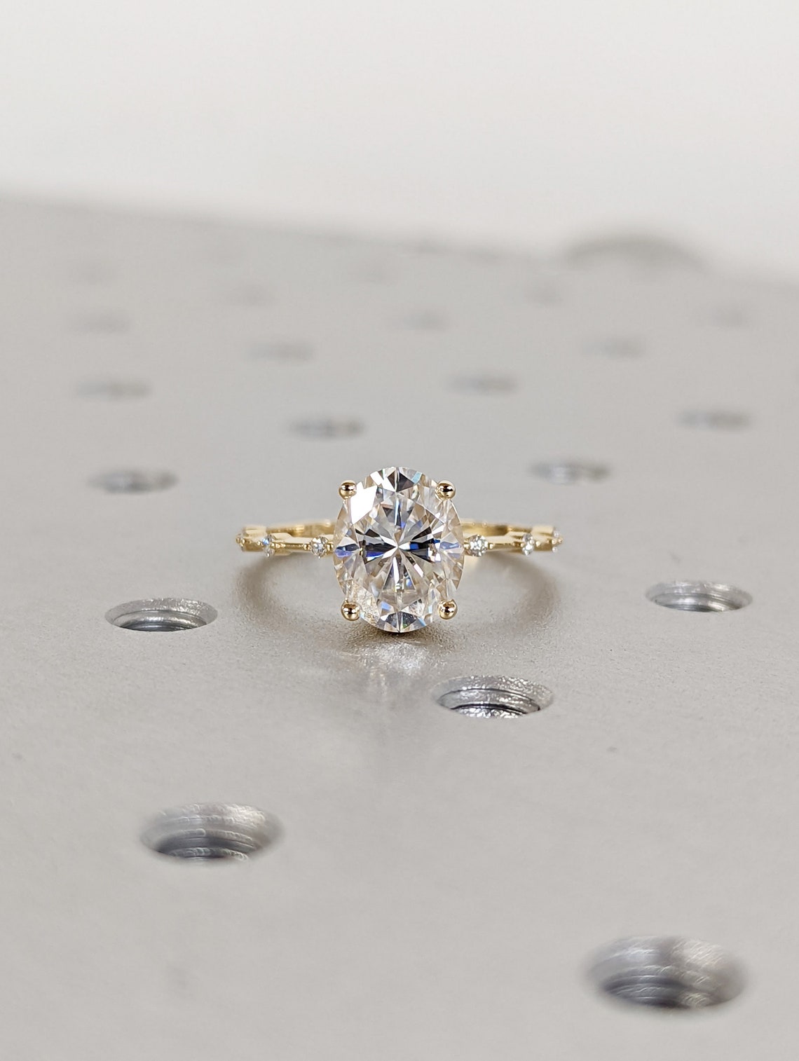 1.50-3.50 CT Oval G/VS2 CVD Diamond Dainty Engagement Ring - Camila Brown