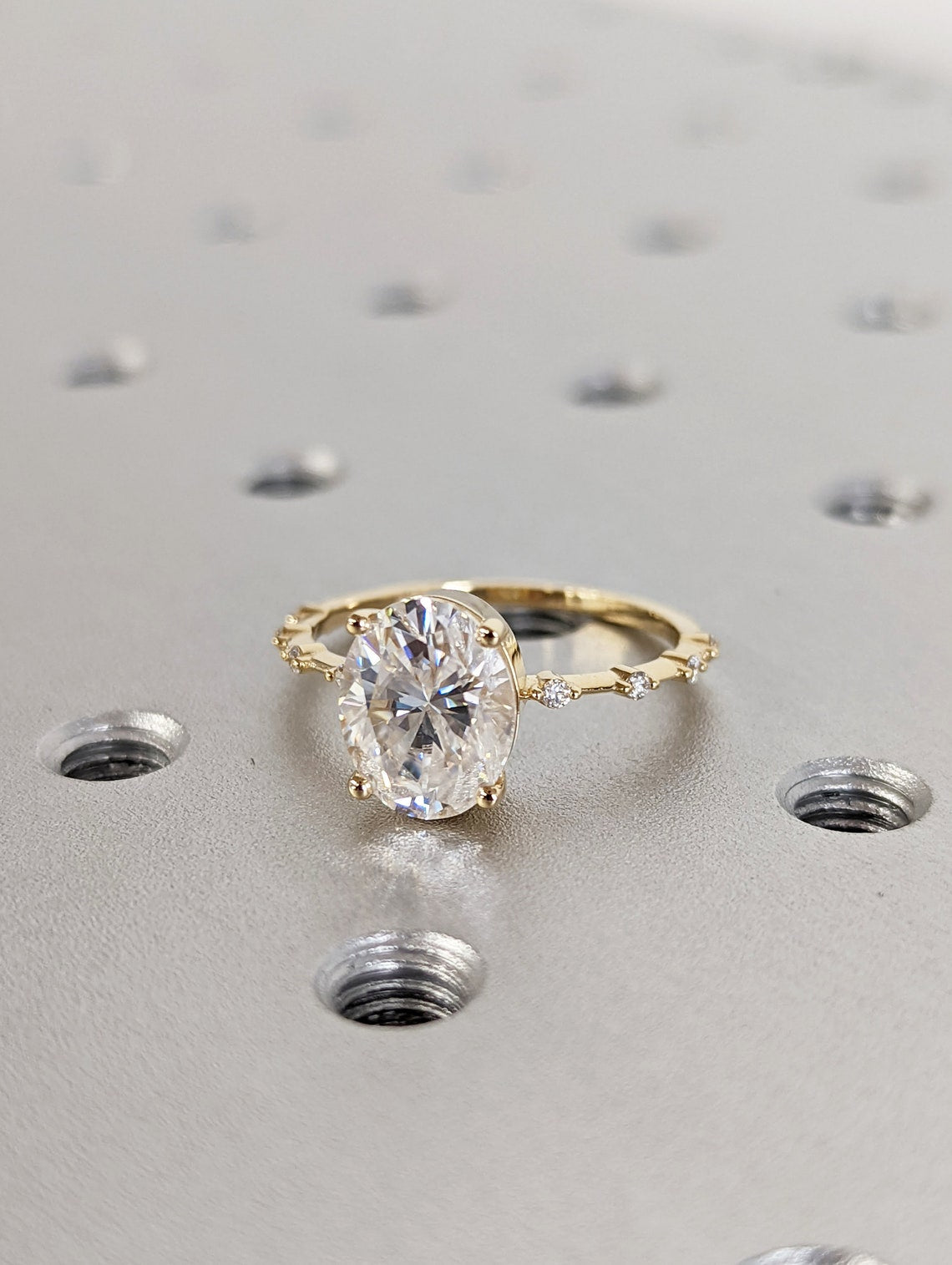 1.50-3.50 CT Oval G/VS2 CVD Diamond Dainty Engagement Ring - Camila Brown