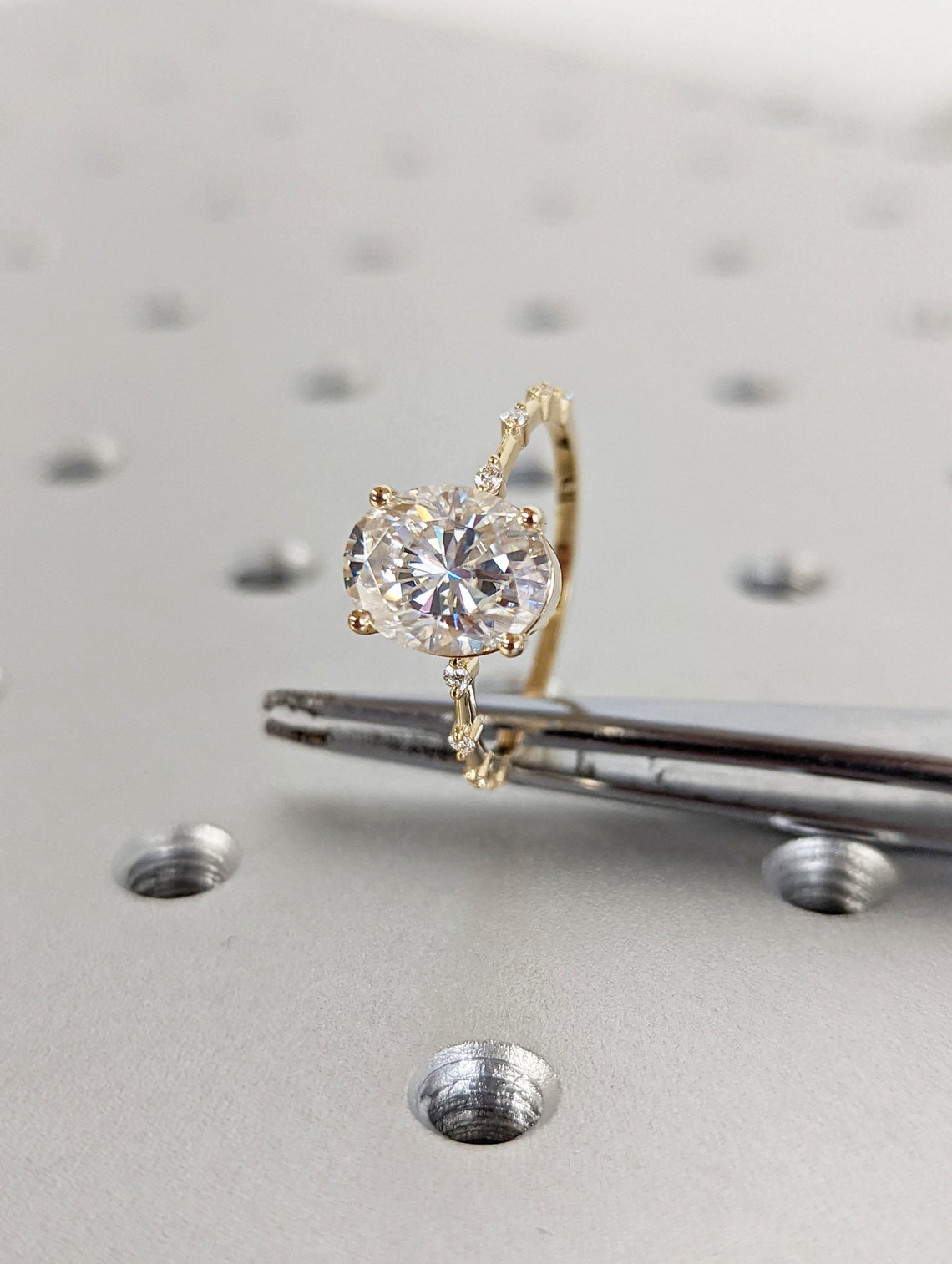 1.50-3.50 CT Oval G/VS2 CVD Diamond Dainty Engagement Ring - Camila Brown