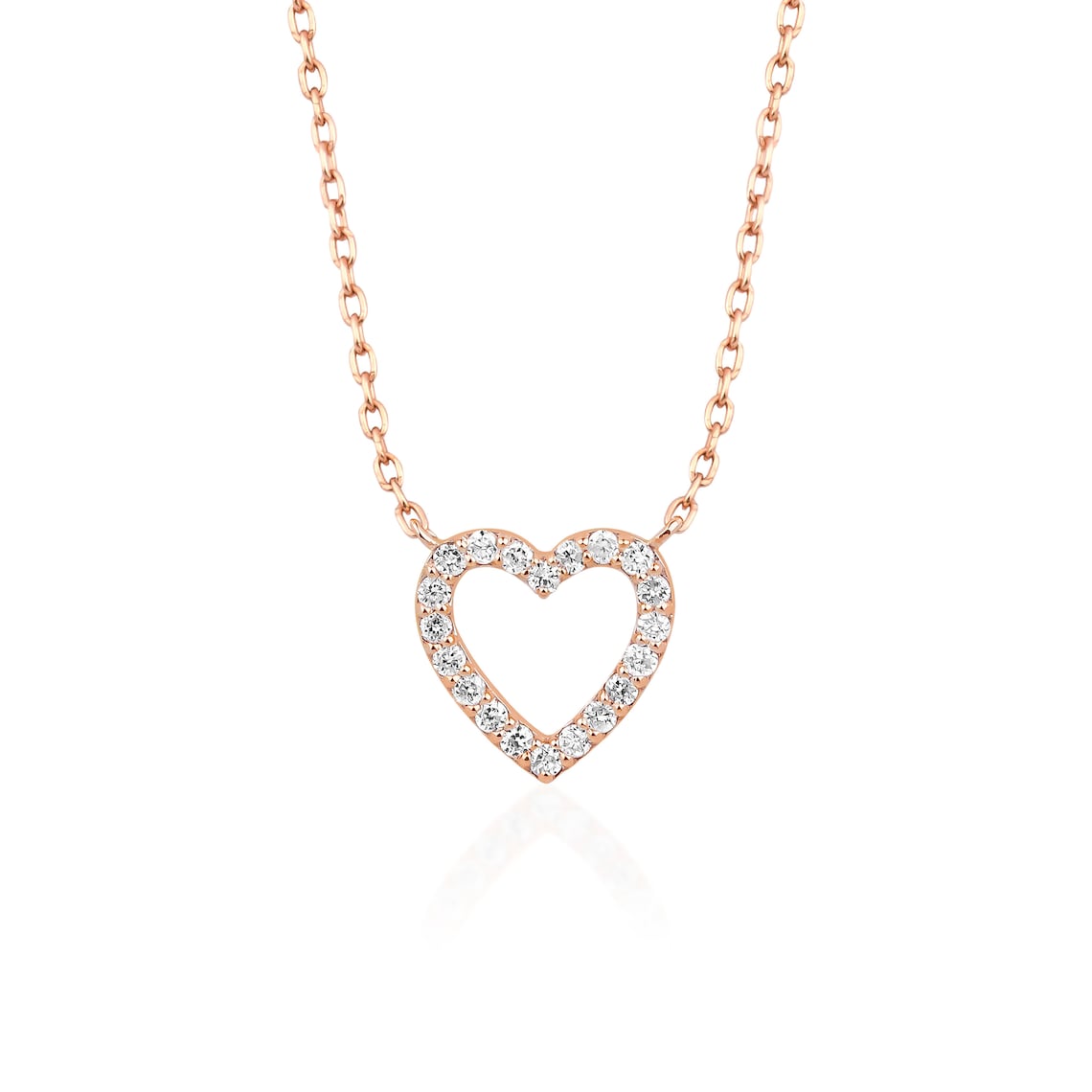 0.13 TCW Round Moissanite Diamond Heart Shaped Necklace - Camila Brown