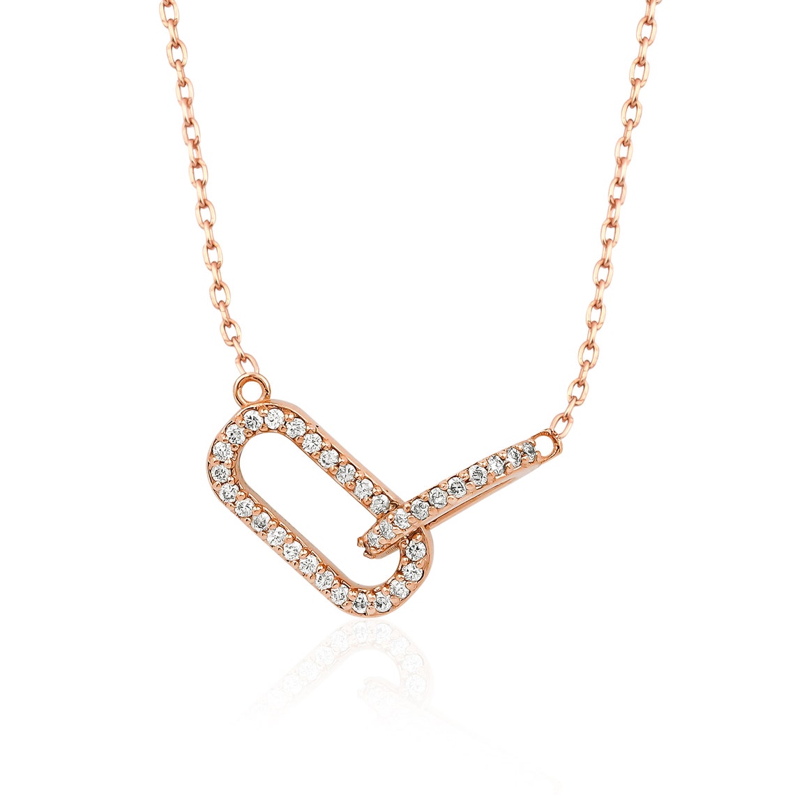 0.22 TCW Round Moissanite Diamond Unity Necklace - Camila Brown