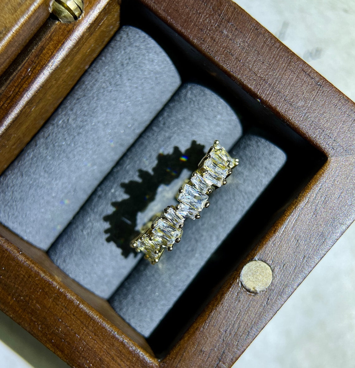 0.50 TCW Octagon Princess & Baguette CVD Diamond Cluster Wedding Band - Camila Brown