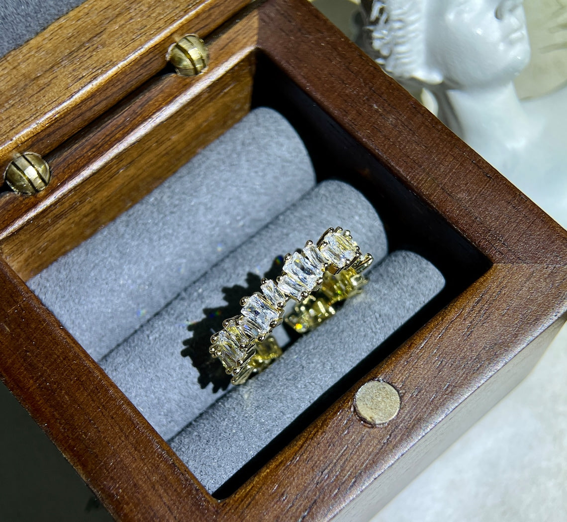 0.50 TCW Octagon Princess & Baguette CVD Diamond Cluster Wedding Band - Camila Brown