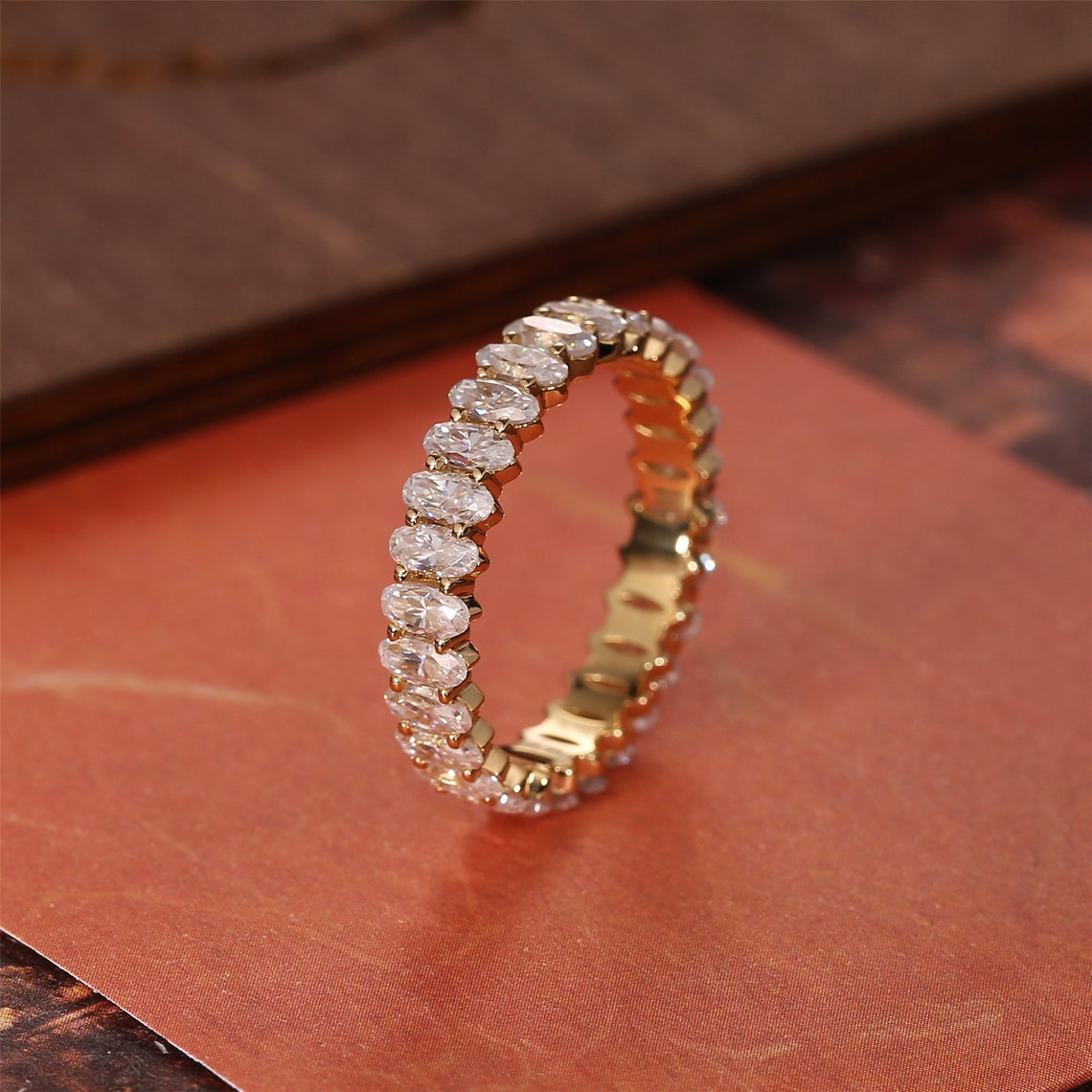 2.0 TCW Oval CVD Diamond Full Eternity Wedding Band - Camila Brown