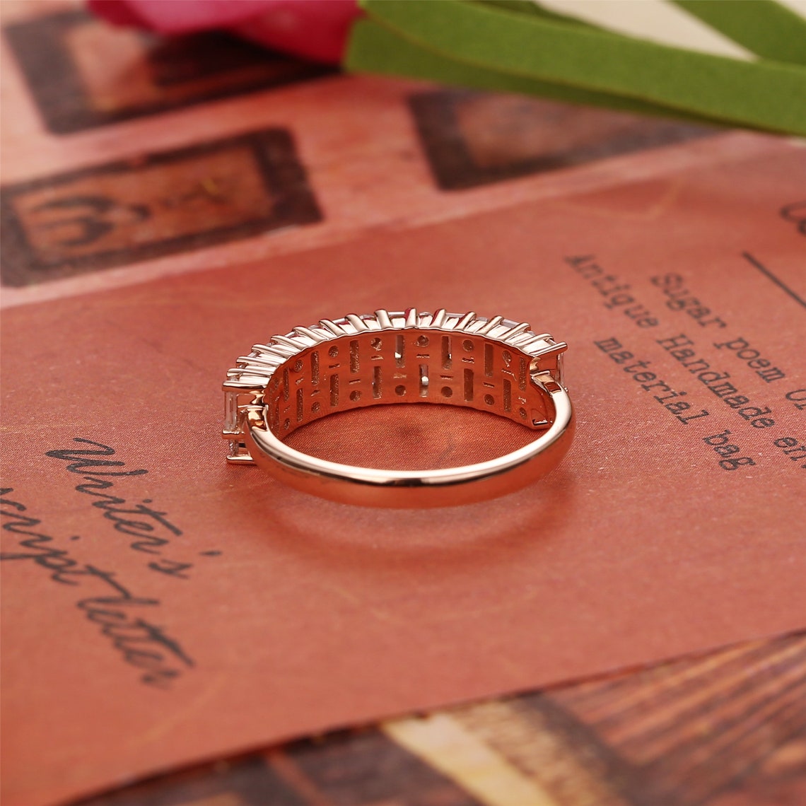 0.50 TCW Round & Baguette CVD Diamond Microw Setting Wedding Band - Camila Brown