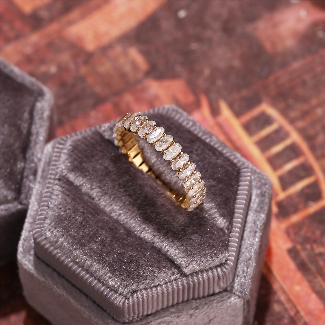 2.0 TCW Oval CVD Diamond Full Eternity Wedding Band - Camila Brown