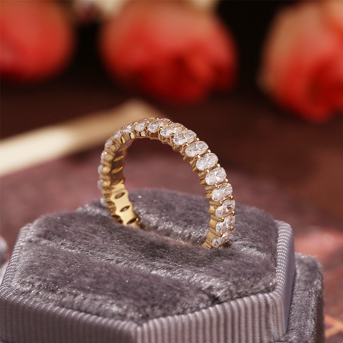 2.0 TCW Oval CVD Diamond Full Eternity Wedding Band - Camila Brown