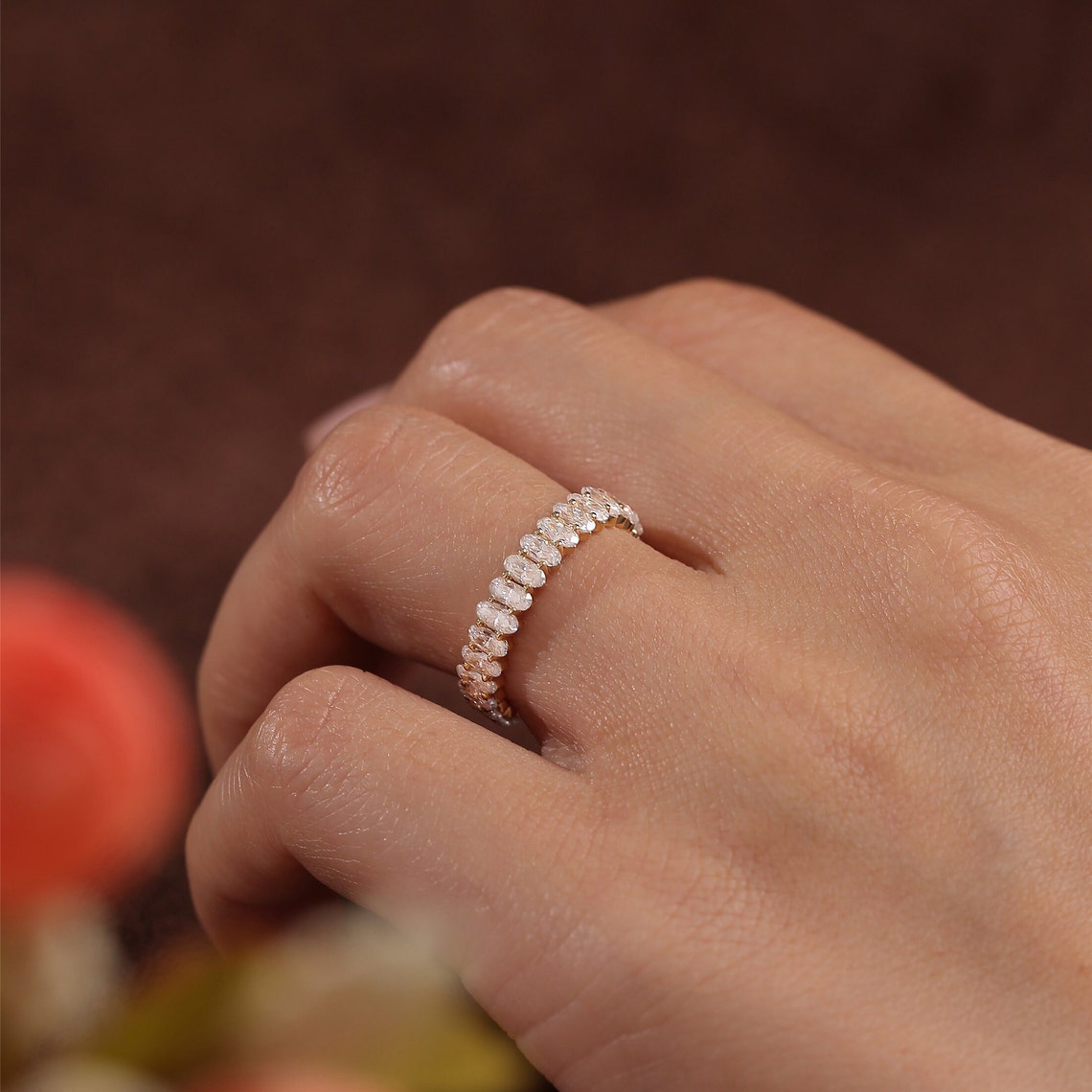 2.0 TCW Oval CVD Diamond Full Eternity Wedding Band - Camila Brown