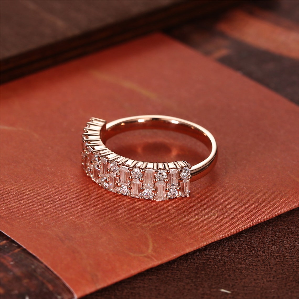 0.50 TCW Round & Baguette CVD Diamond Microw Setting Wedding Band - Camila Brown