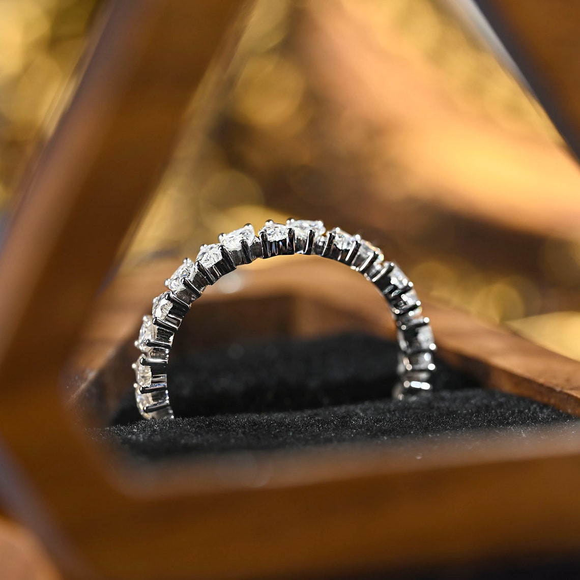 0.75 TCW Heart CVD Diamond Full Eternity Wedding Band - Camila Brown
