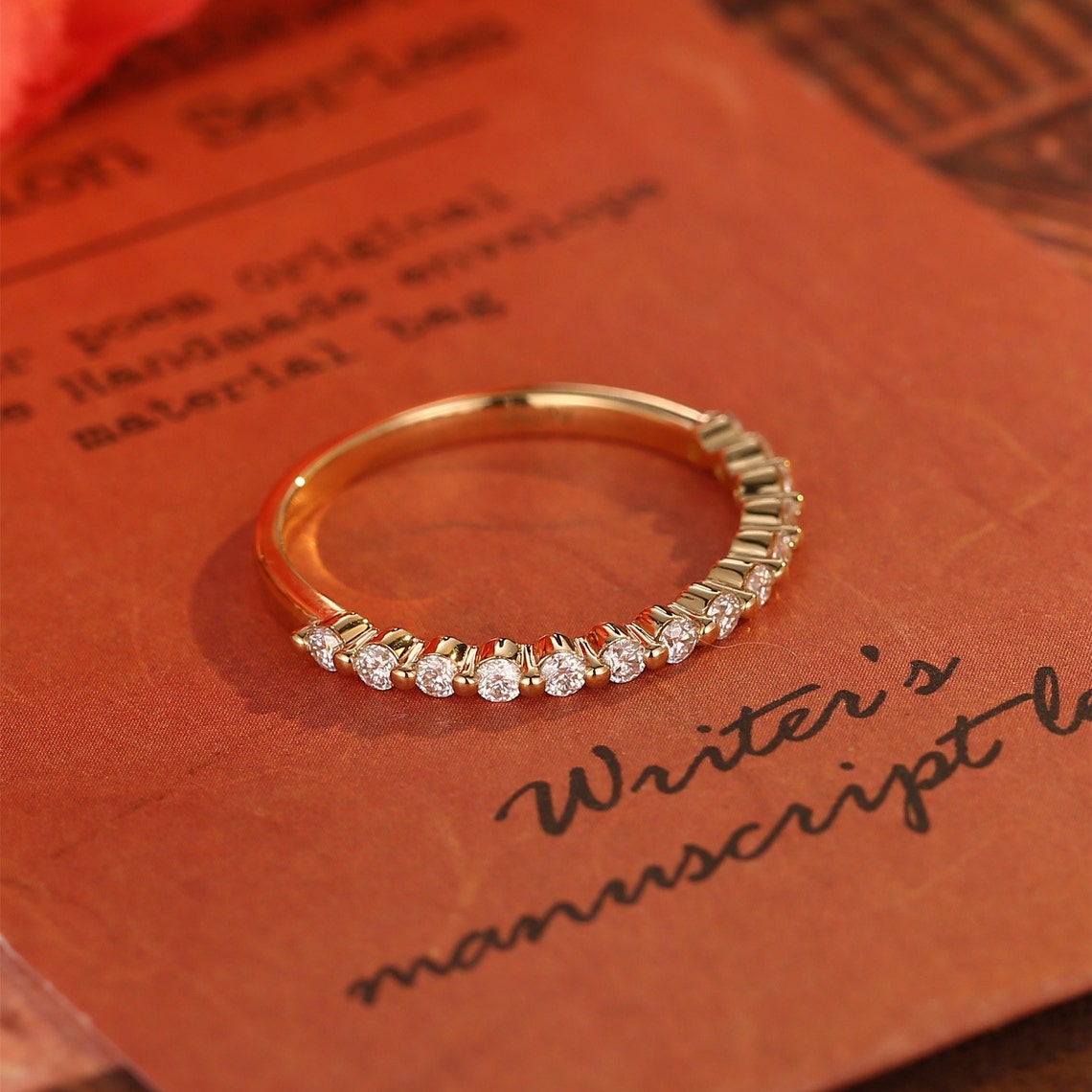 0.20 TCW Round CVD Diamond Minimalist Wedding Band - Camila Brown