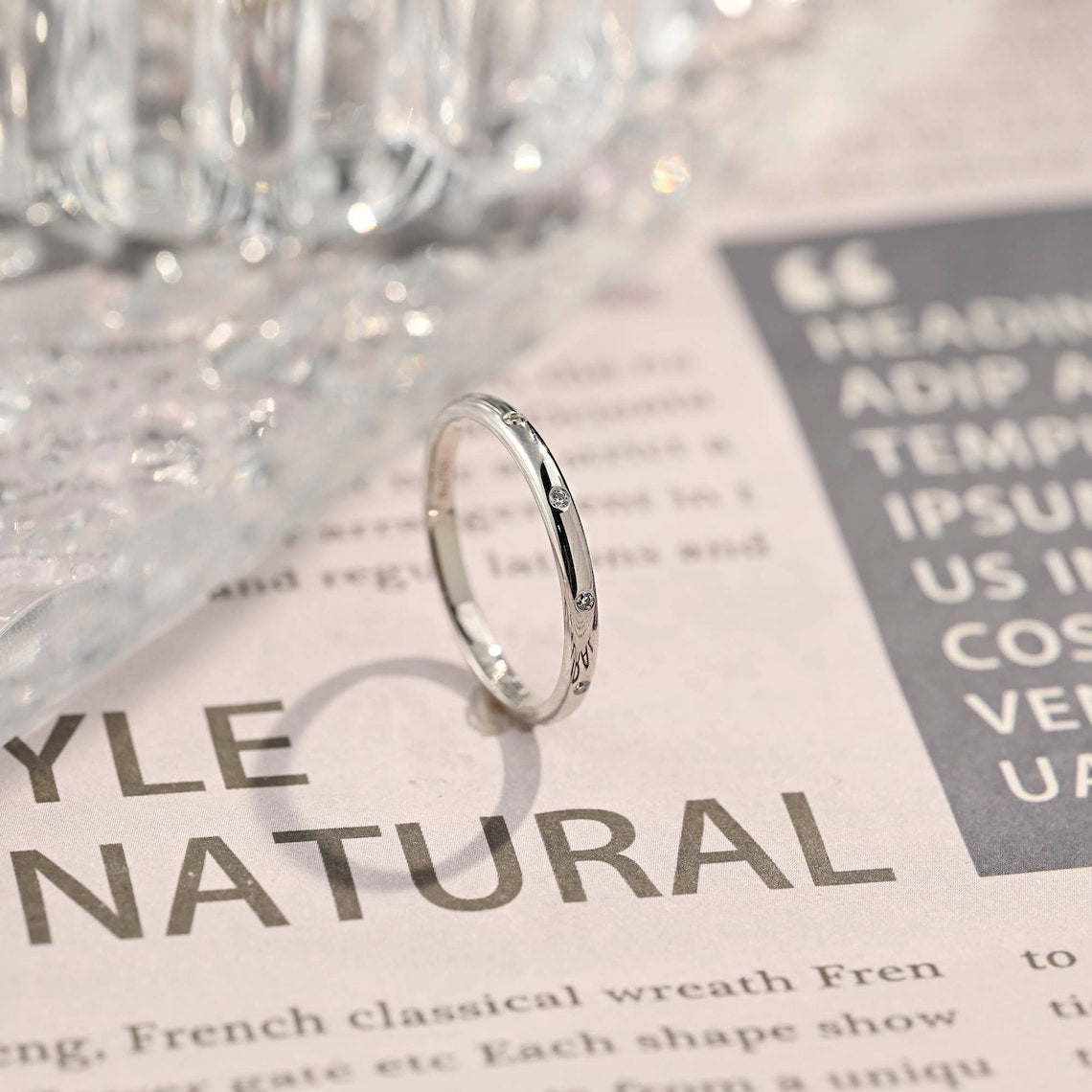 0.08 TCW Round CVD Diamond Flush Wedding Band - Camila Brown