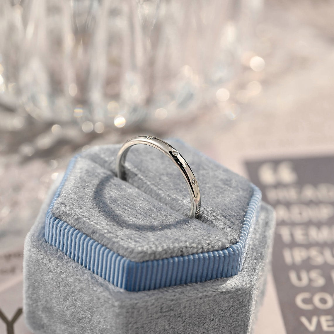 0.08 TCW Round CVD Diamond Flush Wedding Band - Camila Brown