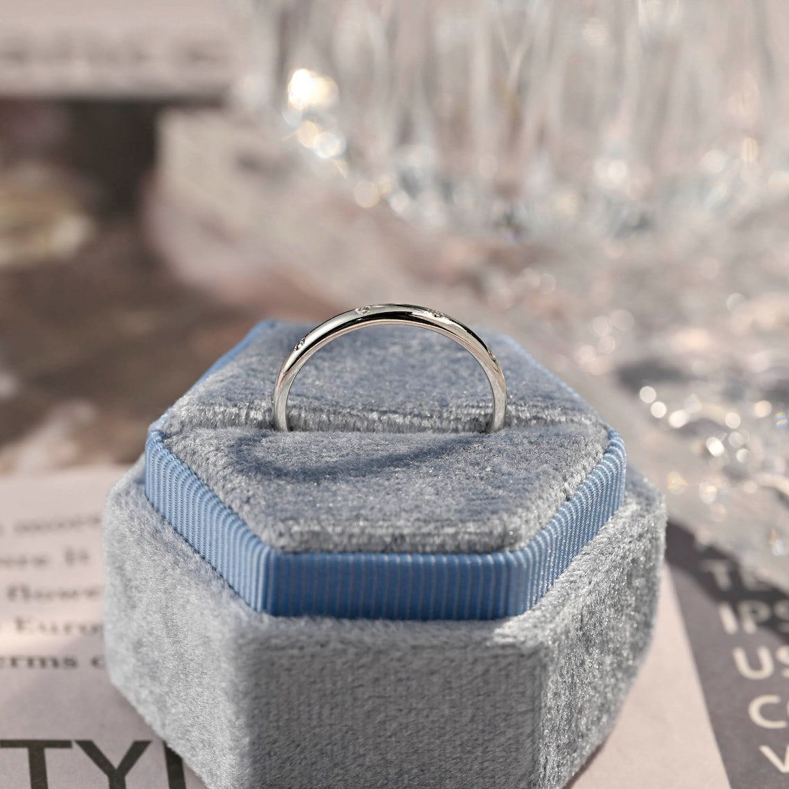 0.08 TCW Round CVD Diamond Flush Wedding Band - Camila Brown