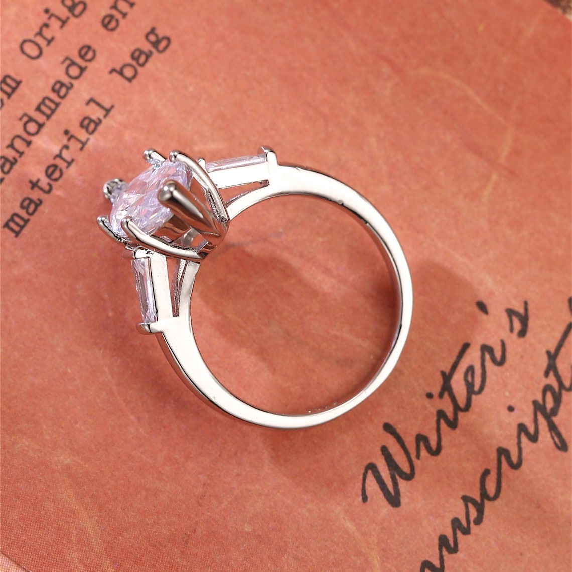 2.0 - 4.0 CT Marquise F/VS1 CVD Diamond Three Stone Style Engagement Ring - Camila Brown