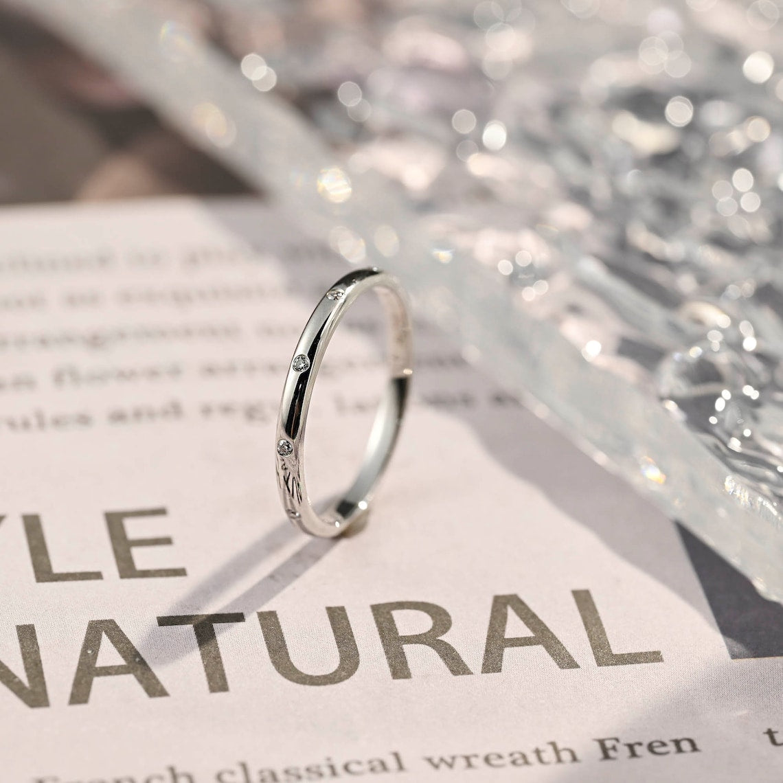 0.08 TCW Round CVD Diamond Flush Wedding Band - Camila Brown