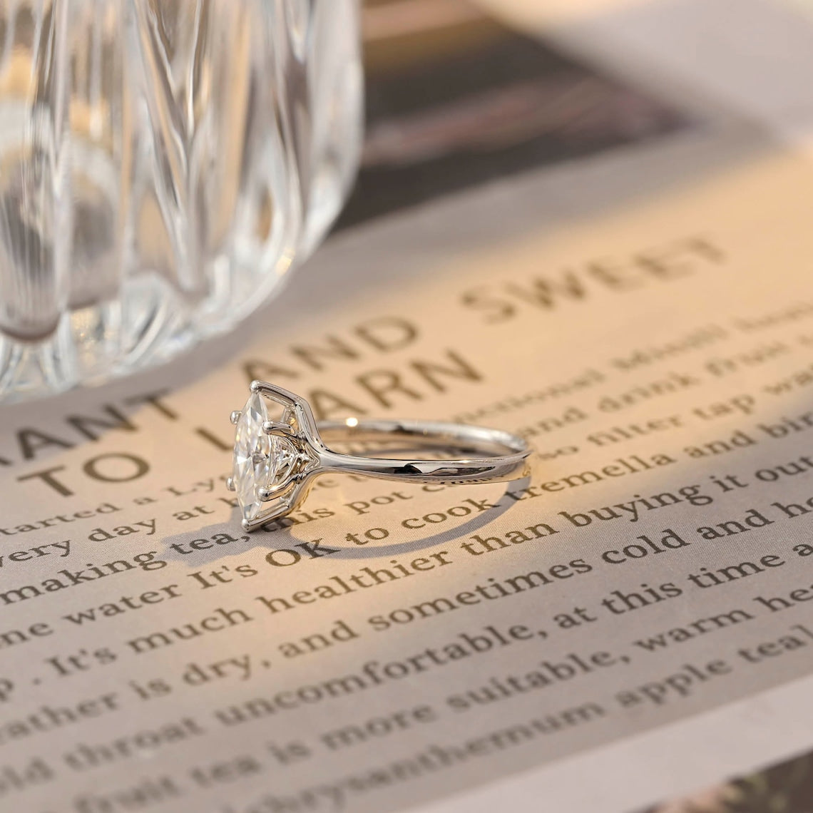 1.0 - 3.0 CT Marquise F/VS1 CVD Diamond Solitaire Engagement Ring - Camila Brown