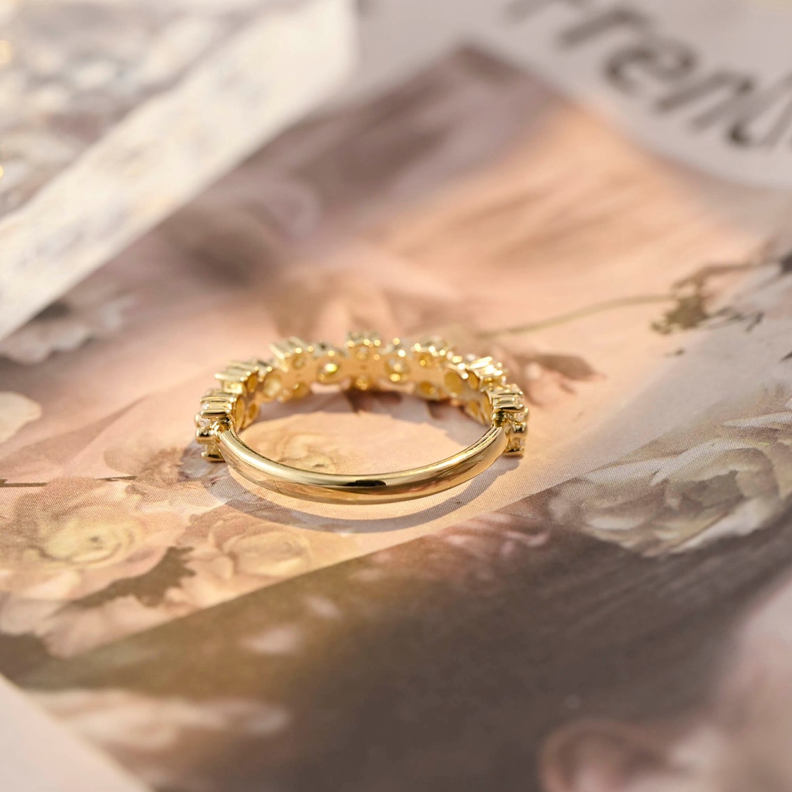 0.40 TCW Round CVD Diamond Half Eternity Wedding Band - Camila Brown