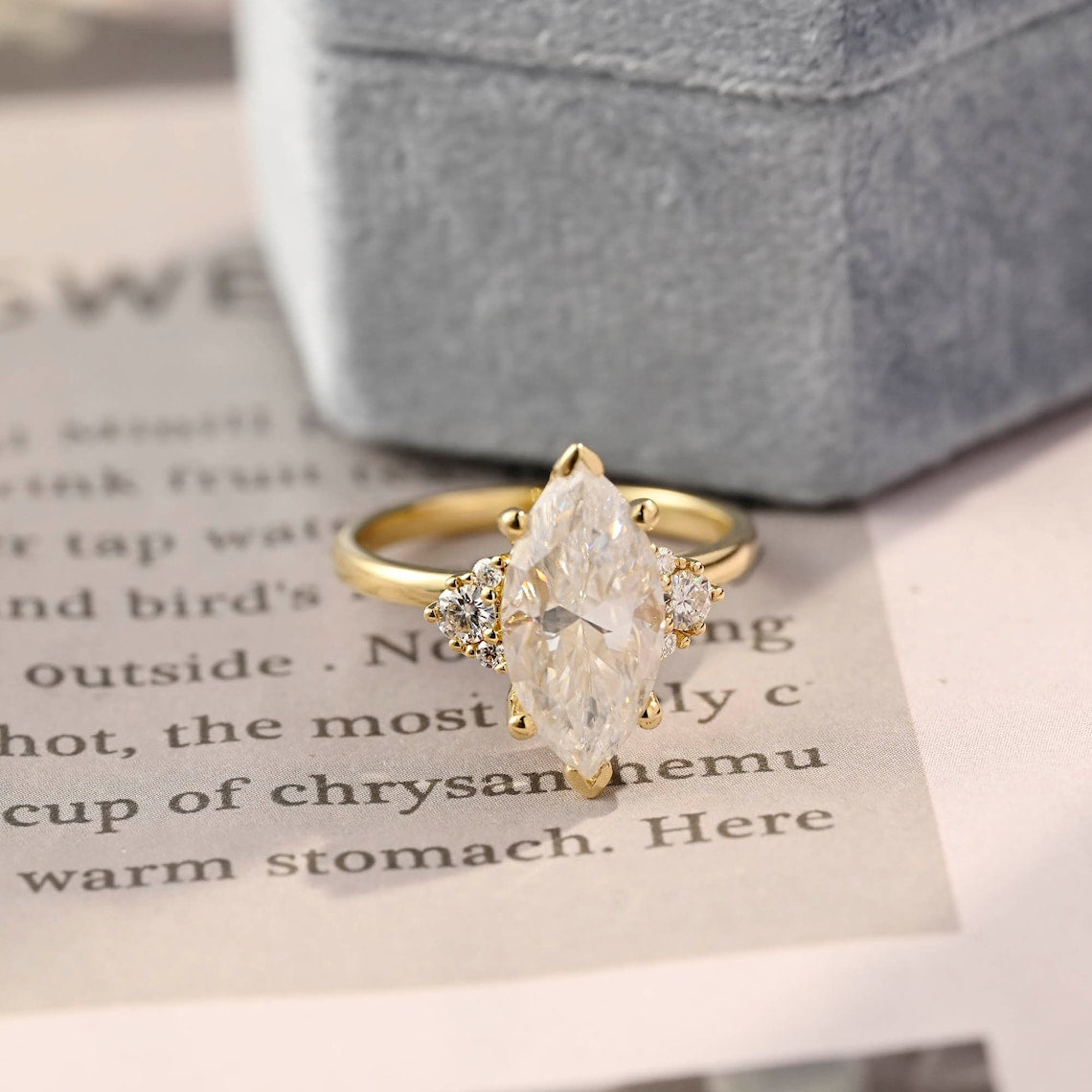 1.0 - 30 CT Marquise F/VS1 CVD Diamond Cluster Engagement Ring - Camila Brown