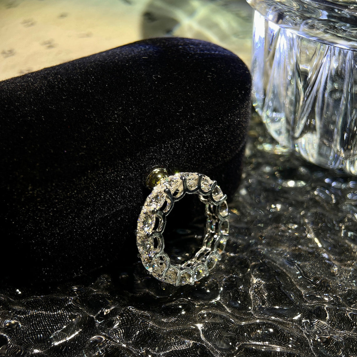 3.0 TCW Cushion CVD Diamond Full Eternity Wedding Band - Camila Brown