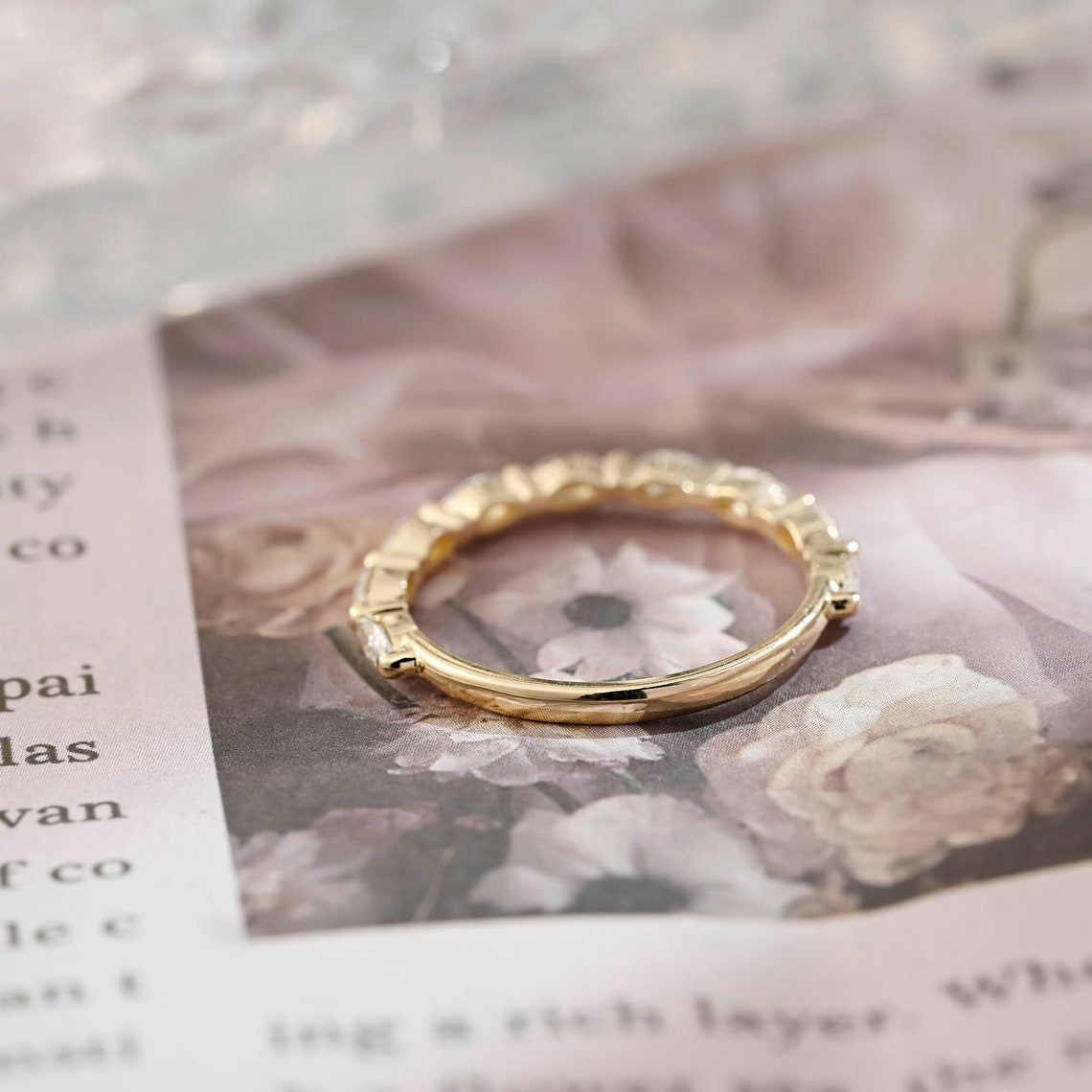 0.25 TCW Marquise CVD Diamond Half Eternity Wedding Band - Camila Brown