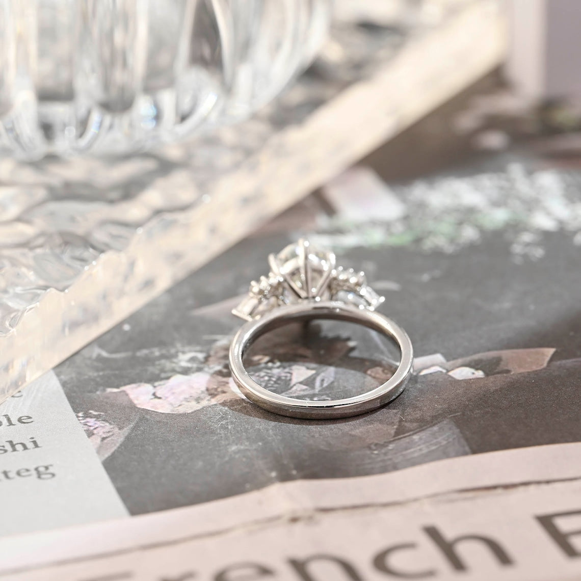 1.0 - 3.0 CT Oval F/VS1 CVD Diamond Cluster Setting Engagement Ring - Camila Brown